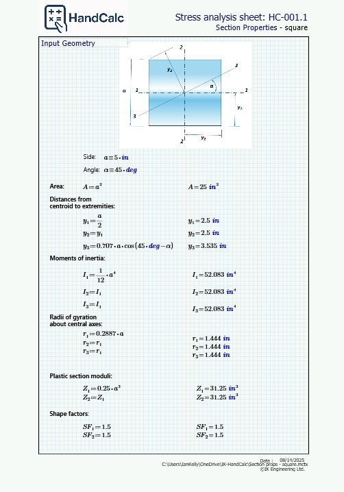 Section property -square